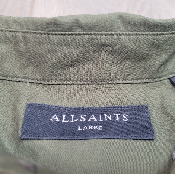 All Saints Men's Olive Button Down Shirt - Picture 5 of 5